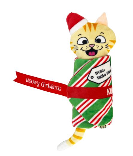 KONG Holiday – Pull-A-Partz Present Cat Toy (With Stripes)