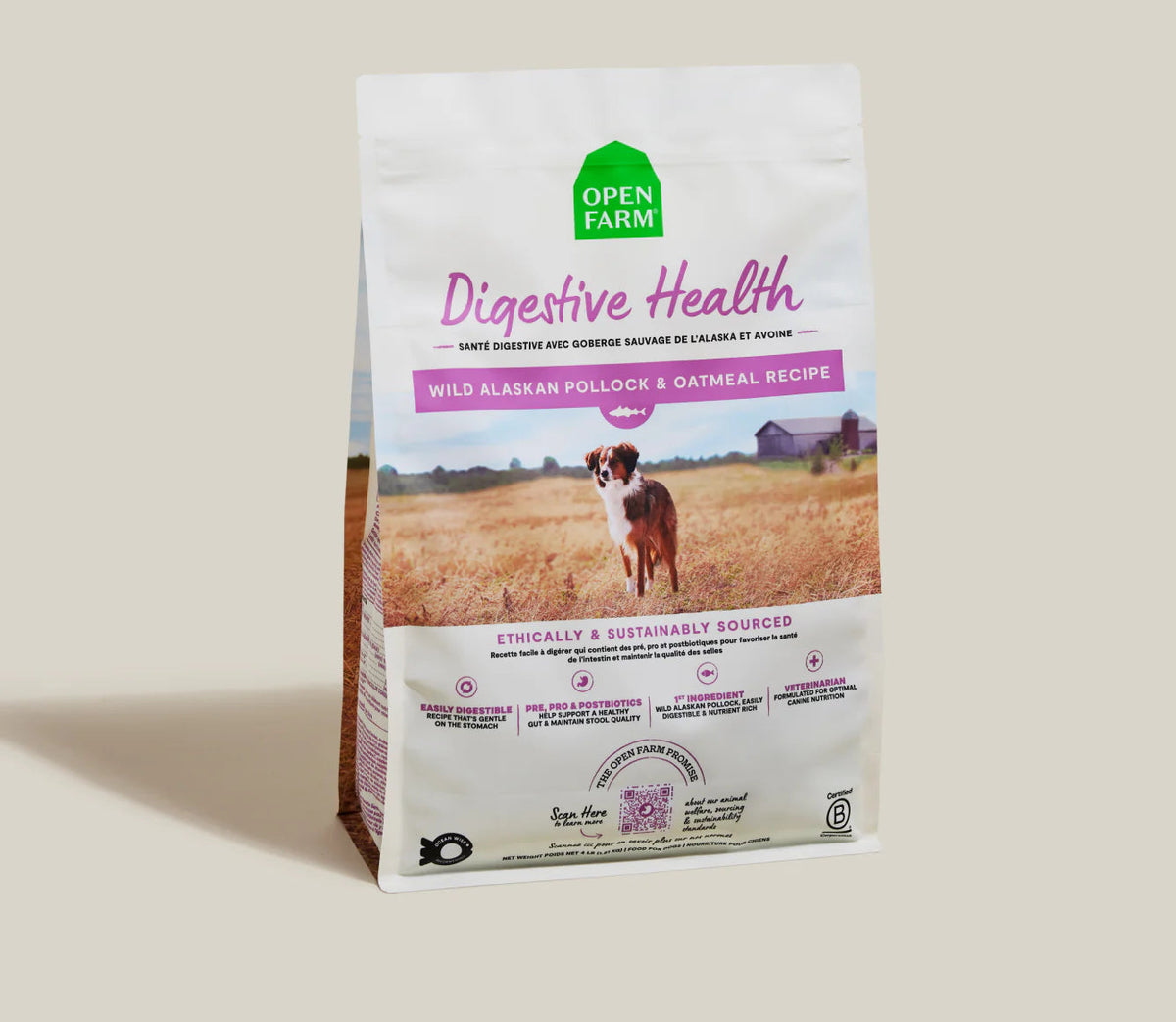 Open Farm Pollock & Oatmeal Digestive Health Dog Kibble - Tampa