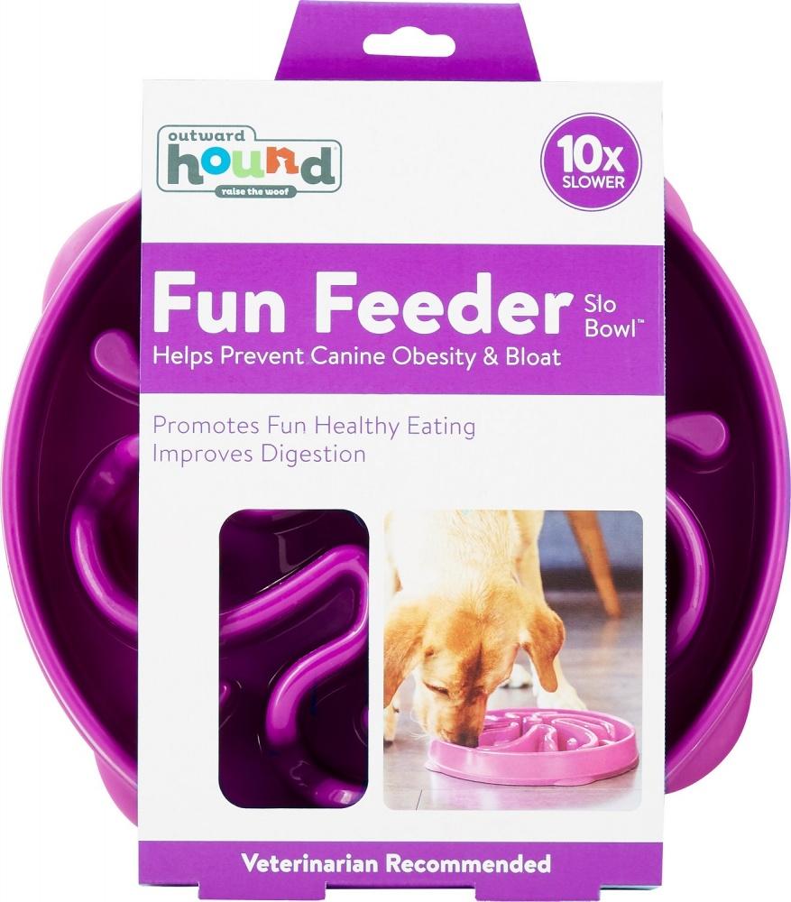 Outward Hound Fun Feeder Flower Purple Dog Bowls, 2 Cups