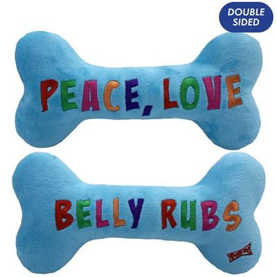 Lulubelle's Power Plush Peace Love Belly Rubs Bone