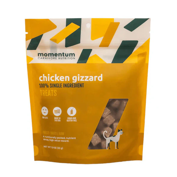 Momentum Carnivore Nutrition Freeze-Dried Chicken Gizzard Treats for Cats