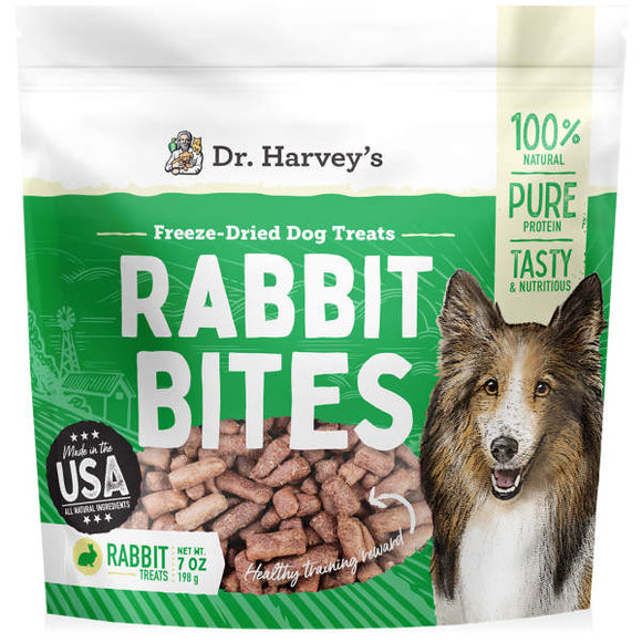 Dr. Harvey's Rabbit Bites Freeze-Dried Raw Dog Treat