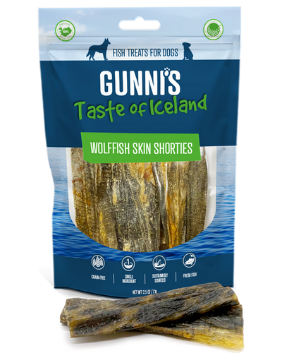 Gunnis WolfFish Skin Shorties Dog Treats