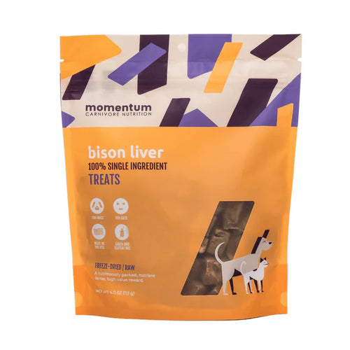 Momentum Freeze-Dried Bison Liver Treats for Dogs & Cats