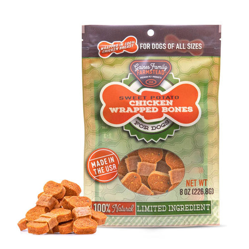 Gaines Family Farmstead Chicken Wrapped Sweet Potato Bones Dog Treats