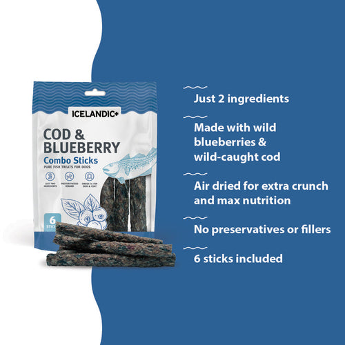 Icelandic+ Cod & Blueberry Combo Sticks For Dogs