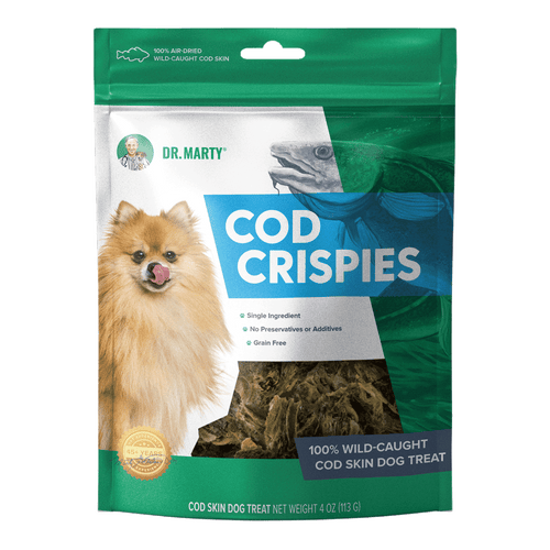 Dr. Marty Cod Crispies 100% Air-Dried Wild-Caught Cod Skin Treats (4-oz)