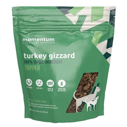 Momentum Carnivore Nutrition Turkey Gizzard Topper Freeze Dried Raw