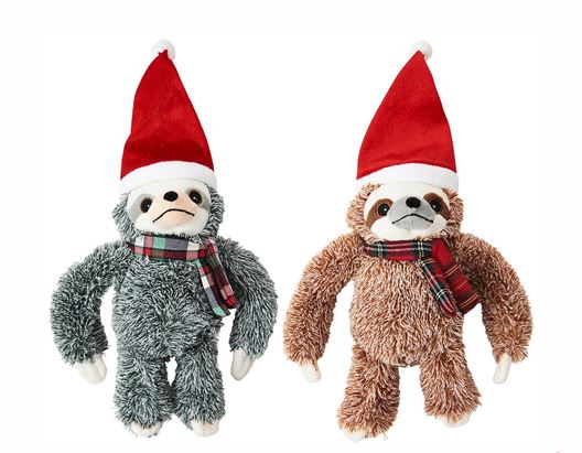 Ethical Spot Holiday Sloth Dog Toy (12