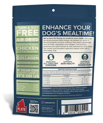 Plato Chicken With Goat Milk & Collagen Food Topper Dog Treats