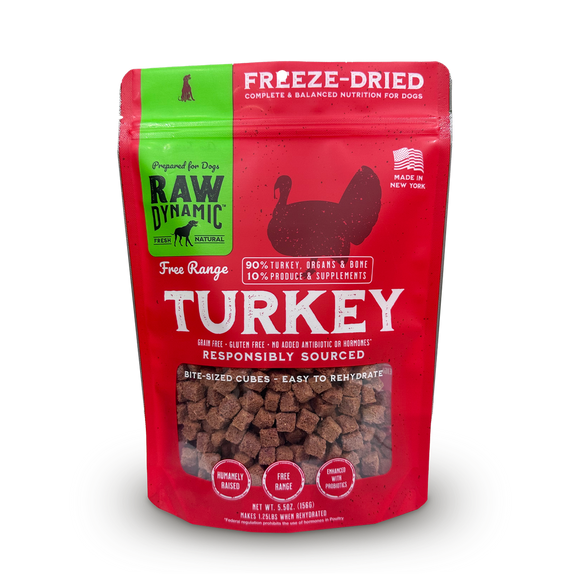 Raw Dynamic Freeze Dried Turkey Formula for Dogs