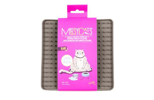 Messy Mutts Silicone Reversible Interactive Feeding and Licking Mat (5.5 x 5.5, Grey)