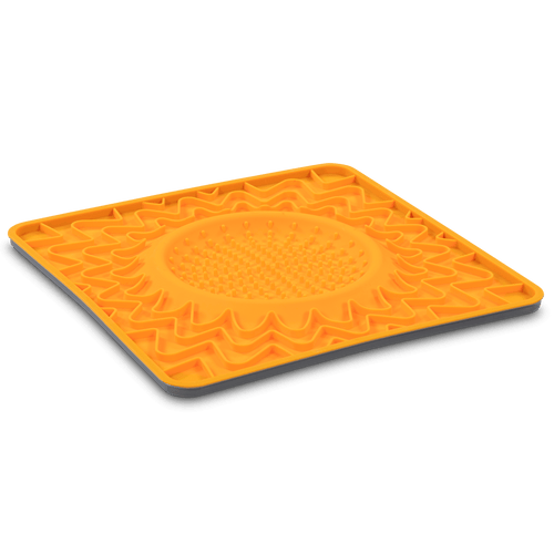 Messy Mutts Framed Spill Resistant Silicone Dog Lick Bowl Mat, Enrichment Dog Feeder