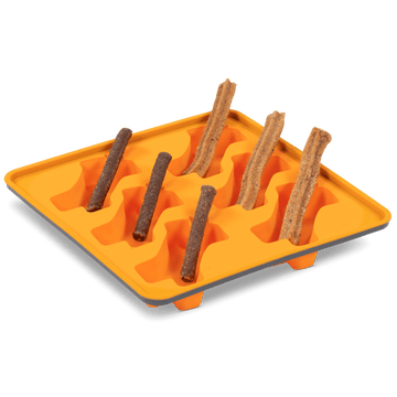 Messy Mutts Framed Spill Resistant Silicone Popsicle Mold (Orange)