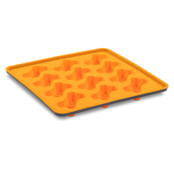 Messy Mutts Framed Spill Resistant Silicone Dog Treat Mold (Orange)