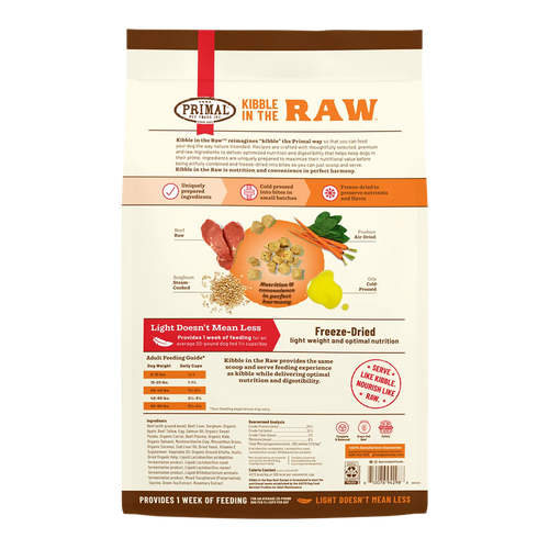 Primal Pet Foods Kibble in the Raw Beef Recipe for Dogs (1.5 LB)