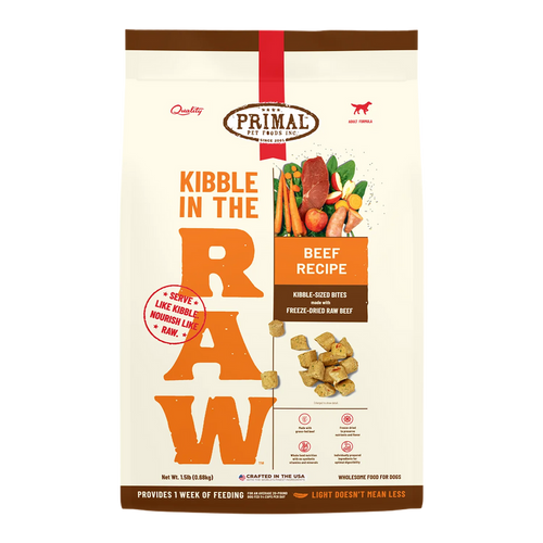 Primal Pet Foods Kibble in the Raw Beef Recipe for Dogs (1.5 LB)