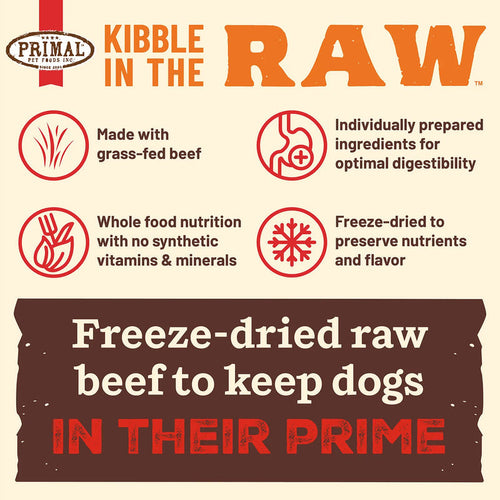 Primal Pet Foods Kibble in the Raw Beef Recipe for Dogs (1.5 LB)