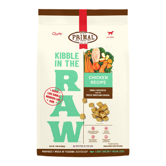 Primal Pet Foods Kibble in the Raw Chicken Recipe for Dogs (1.5 LB)