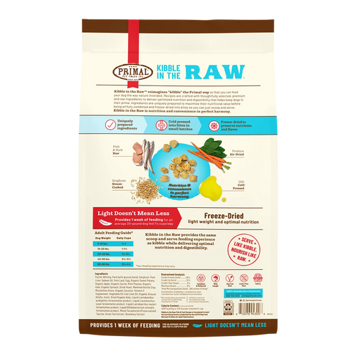 Primal Pet Foods Kibble in the Raw Fish & Pork Recipe for Dogs (1.5 LB)