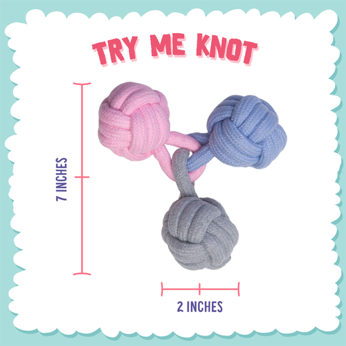 Snugarooz Try Me Knot Rope Ball Dog Toy