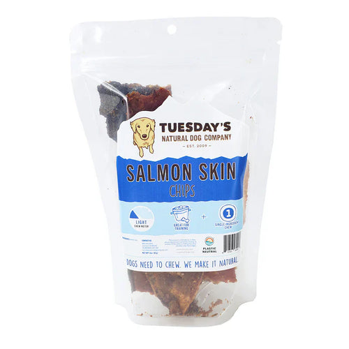 Tuesdays Natural Dog Company Salmon Skin Chips Dog Treats (3 oz)