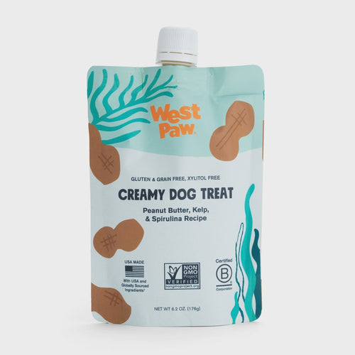 West Paw Creamy Dog Treat Peanut Butter, Kelp & Spirulina 6.2oz