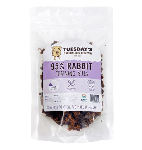 Tuesdays Natural Dog Company 95% Rabbit Training Bites Dog Treats