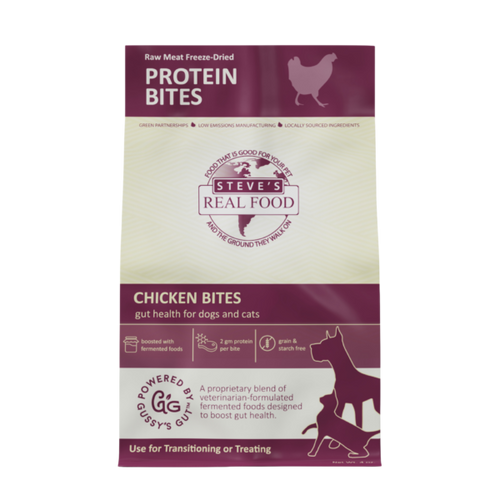 Steve's  Chicken Protein Bites – Freeze-Dried Gut Health Treats for Dogs and Cats (4 oz)