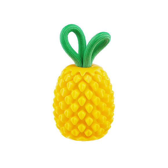 Outward Hound Dental Pineapple Dental Chew Toy and Interactive Treat Stuffer for Dogs (Yellow)