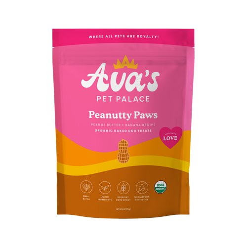 Ava's Pet Palace Organic Baked Dog Treats - Peanutty Paws