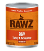 RAWZ® 96% Turkey & Turkey Liver Dog Food