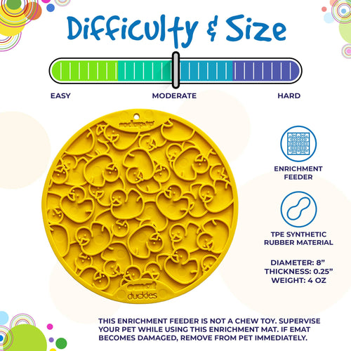 SodaPup Duckies Design eMat Enrichment Lick Mat With Suction Cups
