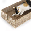 Petlinks Scratcher's Choice+ Bed Box & Refills Reversible Corrugate Cat Scratch Blocks & Cat Bed with Catnip Infusion Technology, 2 count Scratch Blocks