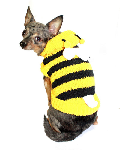 Hip Doggie Chenille Bumble Bee Hoodie for Dogs