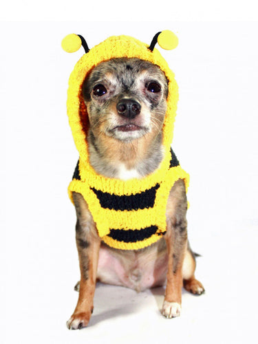 Hip Doggie Chenille Bumble Bee Hoodie for Dogs