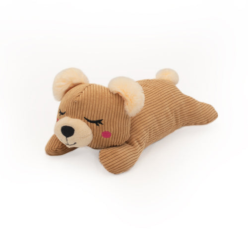 ZippyPaws Snooziez with Shhhqueaker – Bear Dog Toy