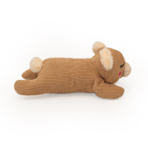 ZippyPaws Snooziez with Shhhqueaker – Bear Dog Toy