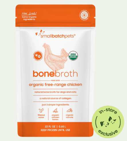 Smallbatch Frozen Organic Chicken Bone Broth for Dogs & Cats