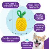 Outward Hound Dental Pineapple Dental Chew Toy and Interactive Treat Stuffer for Dogs (Yellow)