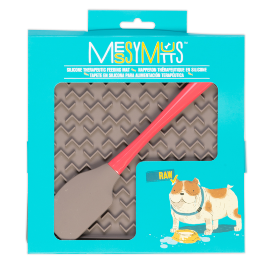Messy Mutts Silicone Therapeutic Feeding Mat with Silicone Spatula (8