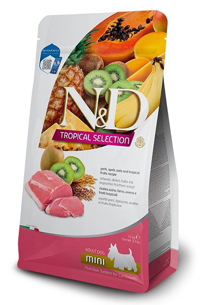 Farmina N&D Tropical Selection Canine Pork, Spelt, Oats and Tropical Fruits Adult Mini Recipe