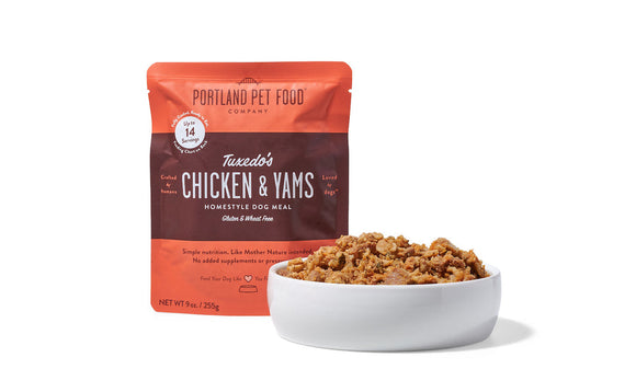 Portland Pet Food Tuxedo's Chicken & Yams Human-Grade Dog Meal Pouch