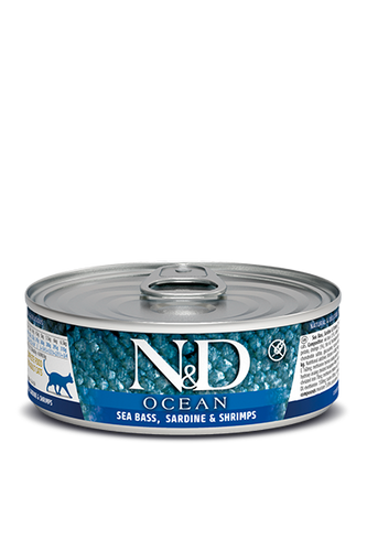 Farmina N&D Ocean Sea Bass, Sardine & Shrimp Recipe Adult Cat Wet Food