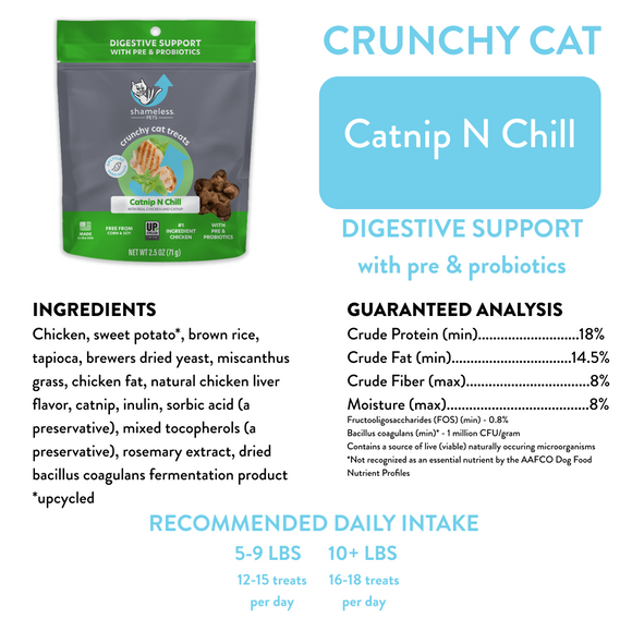 Shameless Pets Catnip N Chill Crunchy Cat Treats