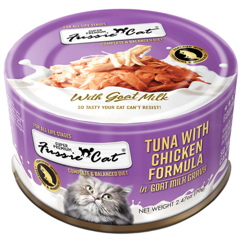 Fussie Cat Premium Tuna with Chicken Formula in Goat Milk Gravy Canned Cat Food