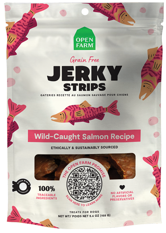 Open Farm Grain-Free Wild-Caught Salmon Jerky Strips (5.6 oz)