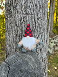 Tall Tails Plaid Gnome with Squeaker Dog Toy