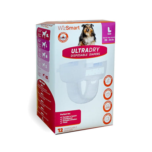 WizSmart UltraDry Disposable Dog Diapers (Small - 12 Count)